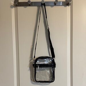 Clear Crossbody Messenger Bag with Black Trim